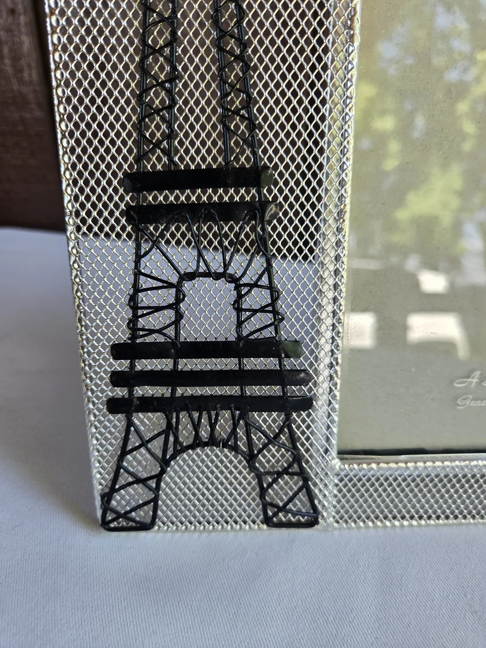 Silver Eiffel Tower Accent Photo Frame